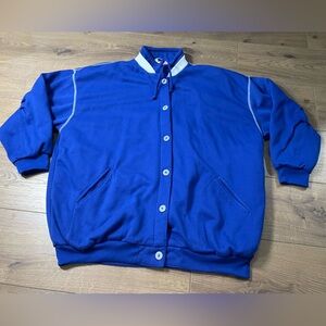 Venezia Italy Vintage Quilt Bomber Jacket Blue One Size Women’s Jacket 80s